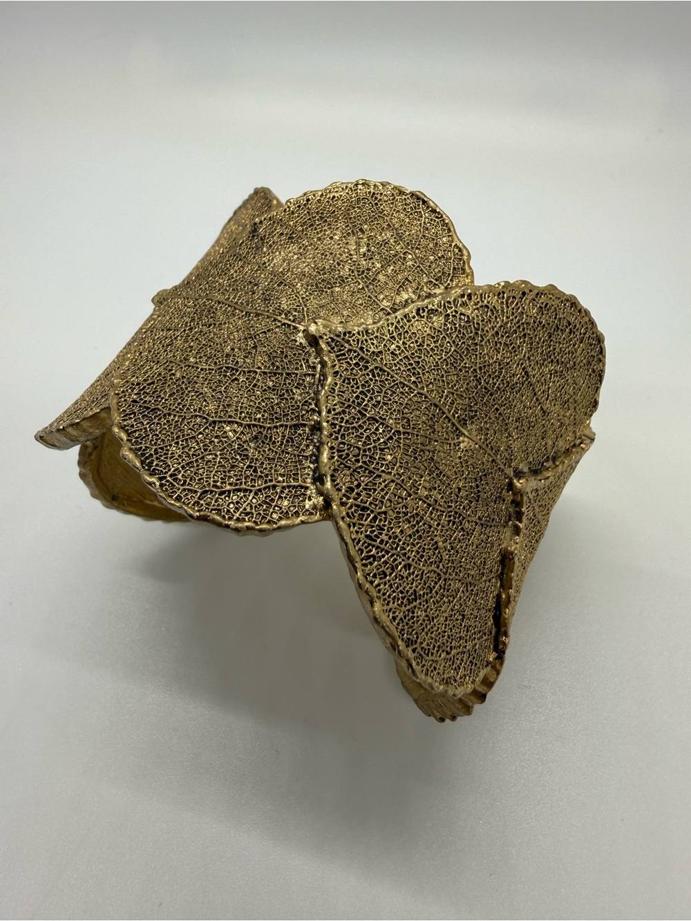 Lia Sophia Gold Leaf Textured Cuff Bracelet